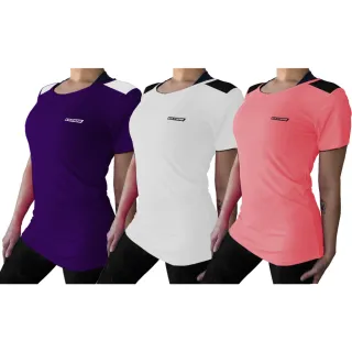 Camiseta Dry Fit Feminina - Kit com 3 Blusas para Academia, Malhação e Esportes - Preta + Cinza + Branca