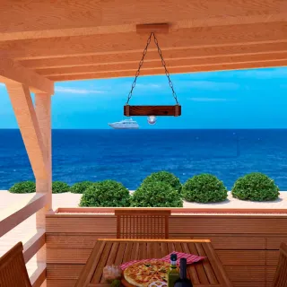 Pendente de Madeira Rustica Moderno Bivolt 110v/220v - Luminária Lustre de Teto - Único