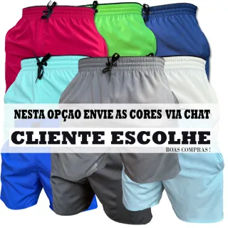 Bermuda Dry Fit Elastano Kit 3 Shorts para Praia, Piscina e Academia - Cliente Escolhe