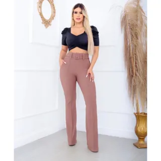 Malha pop flare social feminina P M G GG - Bordô