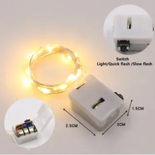 Decoração de Natal - Fio de Luzes LED 2 Metros para Casa, Casamento e Festas - Único