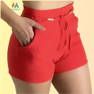 Laço Feminino Verão Tendência Bengaline Curto - Verde neon