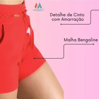 Laço Feminino Verão Tendência Bengaline Curto - Verde neon