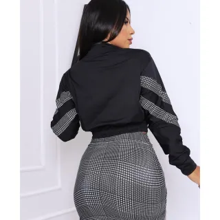 Moda Feminina Saia Curta Cintura Alta Oncinha Com Fenda Regulável - Multicolorida