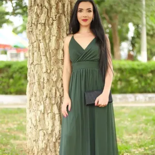 Vestido forrado alça longo de festa Tule - Azul Marinho