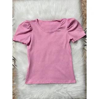 Blusa Princesa Feminina Manga Curta Canelada - Cinza