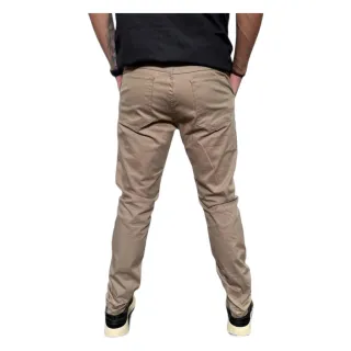 Calça Premium Social Chino Masculina Bege Sarja - Caramelo