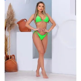 Fio Dental Biquíni Cortininha Feminino Empina Bumbum Amarração Bojo Removível - Zebra