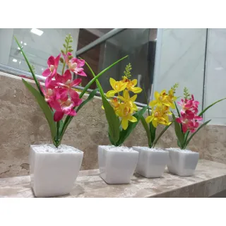 Decoração com Kit de 4 Vasos Artificiais de Flores - Opção 2
