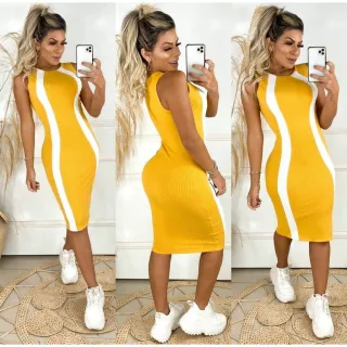 Faixa Branca Vestido Midi Canelado Regata Tam. P ao GG Longuete - Vermelho Bordeaux