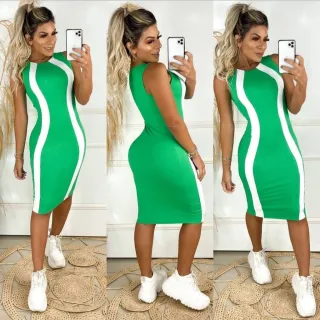 Faixa Branca Vestido Midi Canelado Regata Tam. P ao GG Longuete - Vermelho Bordeaux