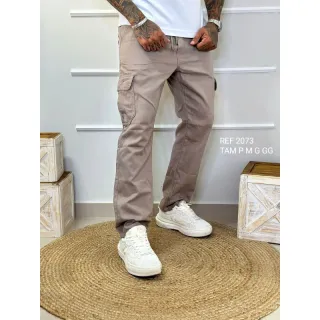 Calça masculina jeans cargo em várias cores e lavagens, linha premium original - Preta