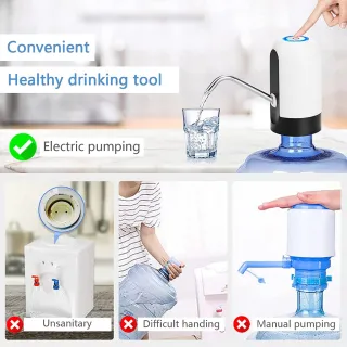 Dispenser Automático Universal de Água Elétrico com Carregamento USB - Bomba Galão 20L - Único