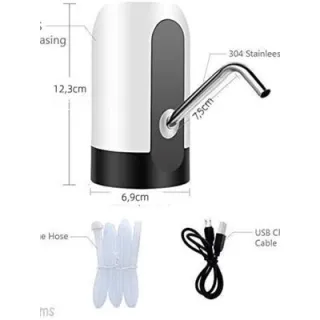 Dispenser Automático Universal de Água Elétrico com Carregamento USB - Bomba Galão 20L - Único