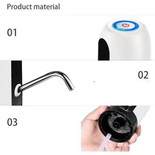 Dispenser Automático Universal de Água Elétrico com Carregamento USB - Bomba Galão 20L - Único