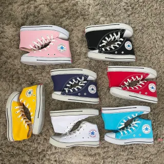 Tênis Converse All Star Cano Alto Feminino Preto com Listra - Promoção - Rosa