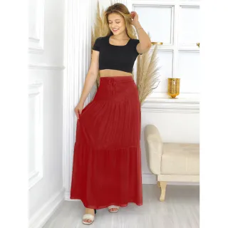 Saia Lisa Camadas Longa com Elástico - 3 Marias Blogueiras - Branco