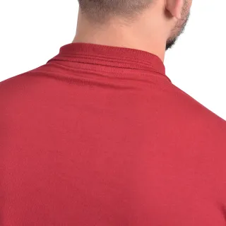 Malha Conforto Camisa Polo Algodão Vermelha com Elastano - Branco