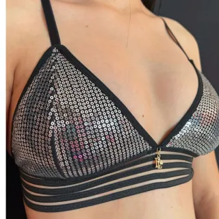 Lingerie Soutien Top Peatê Leka Brilho Mágico - Paetê Dourado