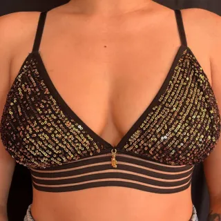 Lingerie Soutien Top Peatê Leka Brilho Mágico - Paetê Dourado