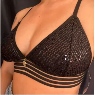 Lingerie Soutien Top Peatê Leka Brilho Mágico - Paetê Dourado