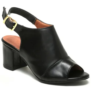Envio Rápido - Sandália Ankle Boot Social Feminina Salto Médio Fechada - Caramelo AK