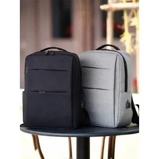 Mochila Impermeável Escolar com USB para Notebook 15.6 - 1 ZIPER CINZA