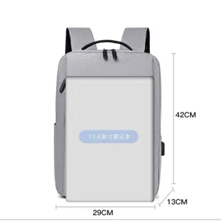 Mochila Impermeável Escolar com USB para Notebook 15.6 - 1 ZIPER CINZA