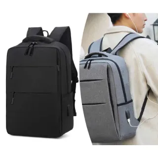 Mochila Impermeável Escolar com USB para Notebook 15.6 - 1 ZIPER CINZA