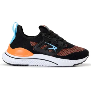 Envio Imediato - Tênis Masculino Esportivo Confortável Original para Caminhada e Corrida - PRETO/LARANJA