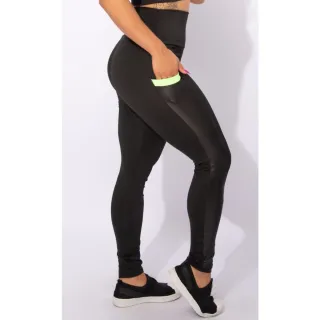 Legging Fitness Feminina Cintura Alta com Bolso - Newstyle - Preto