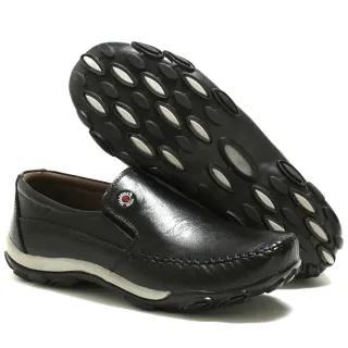 Conforto Total: Sapatilha Mocassim Masculina em Couro Legítimo - Preto