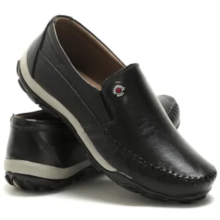 Conforto Total: Sapatilha Mocassim Masculina em Couro Legítimo - Preto