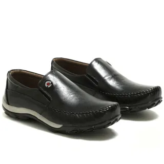 Conforto Total: Sapatilha Mocassim Masculina em Couro Legítimo - Preto