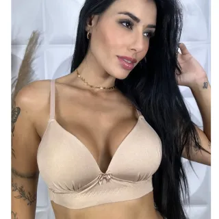 Sutiã Conforto Soft Sem Aro Com Bojo - Cores Neutras para Dia a Dia - Branco