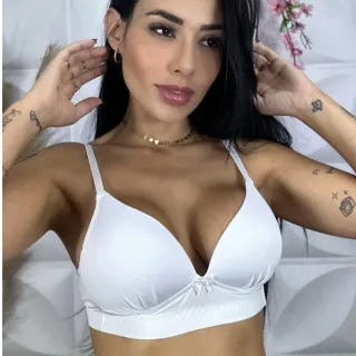 Sutiã Conforto Soft Sem Aro Com Bojo - Cores Neutras para Dia a Dia - Branco