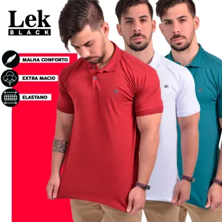 Malha Conforto Camisa Polo Algodão Verde com Elastano - Azul