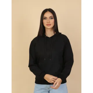 Moletom Feminino Blusa de Frio Liso Sem Zíper - Direto da Fábrica - Preto