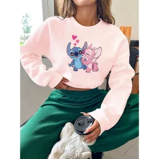 Moletom com Capuz Canguru Stitch - Modelo Unissex, Adulto e Infantil - Algodão Amor Fofo - Cinza