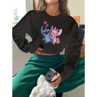 Moletom com Capuz Canguru Stitch - Modelo Unissex, Adulto e Infantil - Algodão Amor Fofo - Cinza