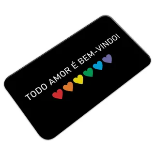 Todo Amor é Bem-Vindo - Tapete Decorativo para Porta 35x60 - 2mm - Único