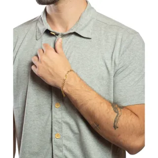 Malha Ecológica Camisa de Botão Masculina Feita de Garrafa Pet - Grafite