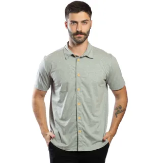 Malha Ecológica Camisa de Botão Masculina Feita de Garrafa Pet - Grafite