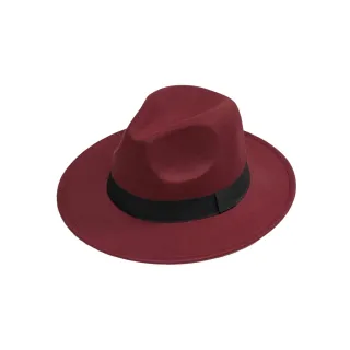 Chapéu unissex fedora clássico de feltro poliéster com aba dura média - Marinho