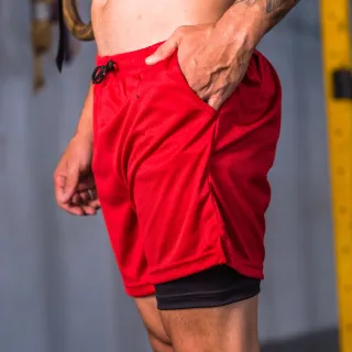 Calção academia masculino dry fit elástico bermuda 2 em 1 treino - Cinza