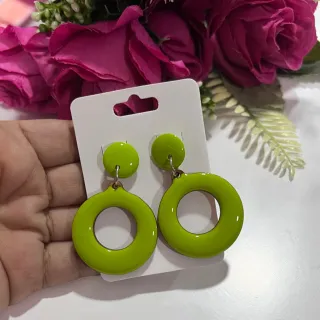 Feminino Brinco Madeira Mdf com resina - A15