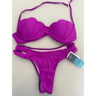 Modelo sereia biquini concha, duas tiras - Terracota