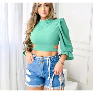 Luxuoso Cropped - Compre Online na Raryel - FUSCIA