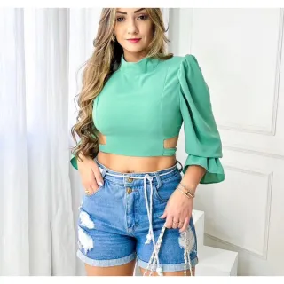 Luxuoso Cropped - Compre Online na Raryel - FUSCIA