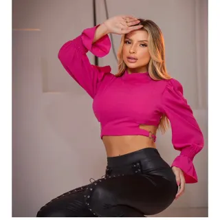 Luxuoso Cropped - Compre Online na Raryel - FUSCIA